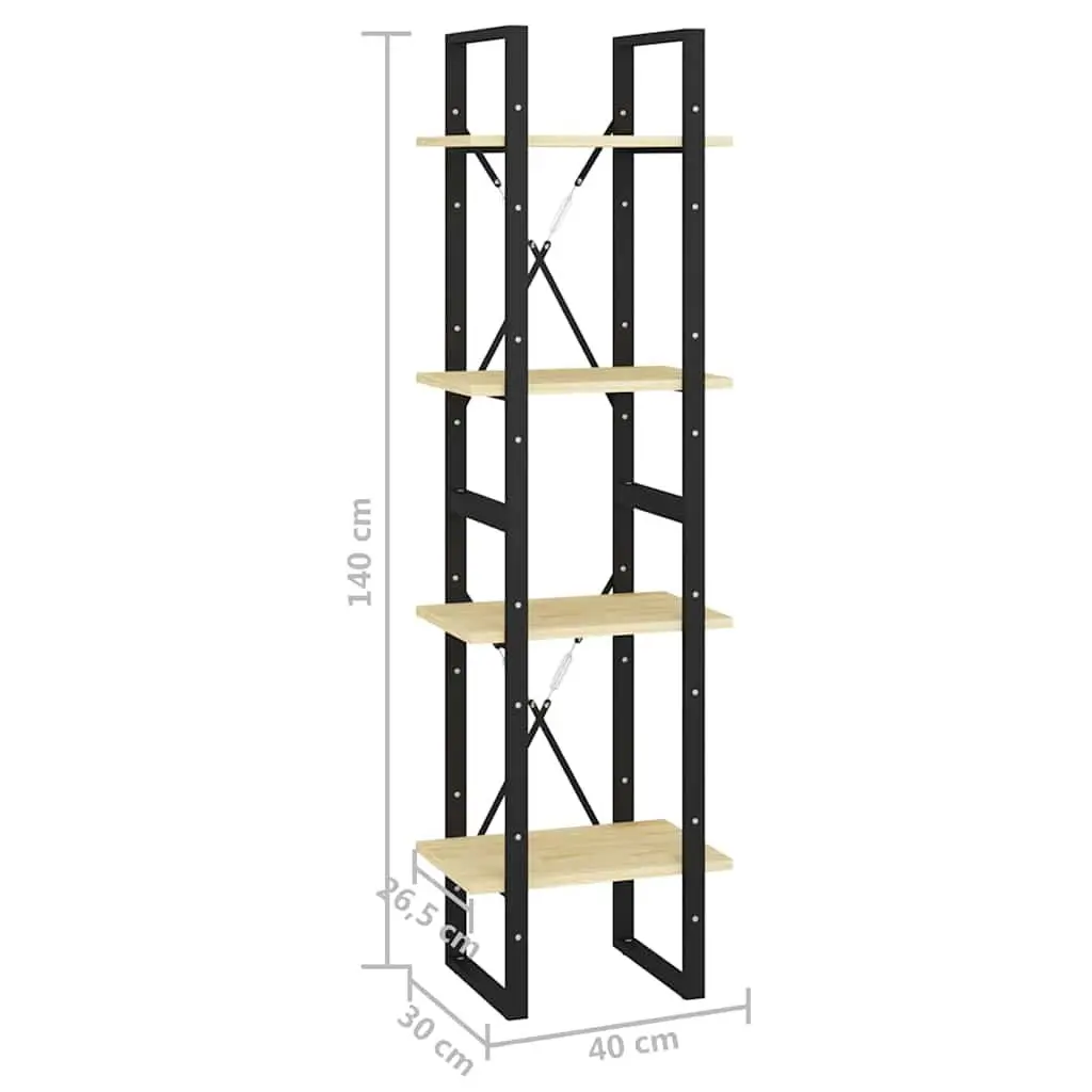 4-Tier Solid Pine Wood Book Cabinet for Optimal Storage