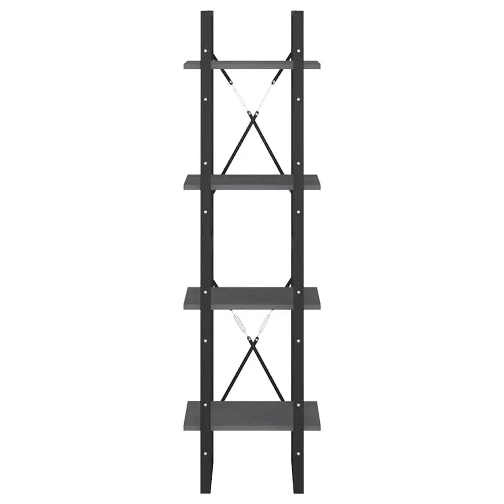 4-Tier Solid Pine Wood Book Cabinet in Grey