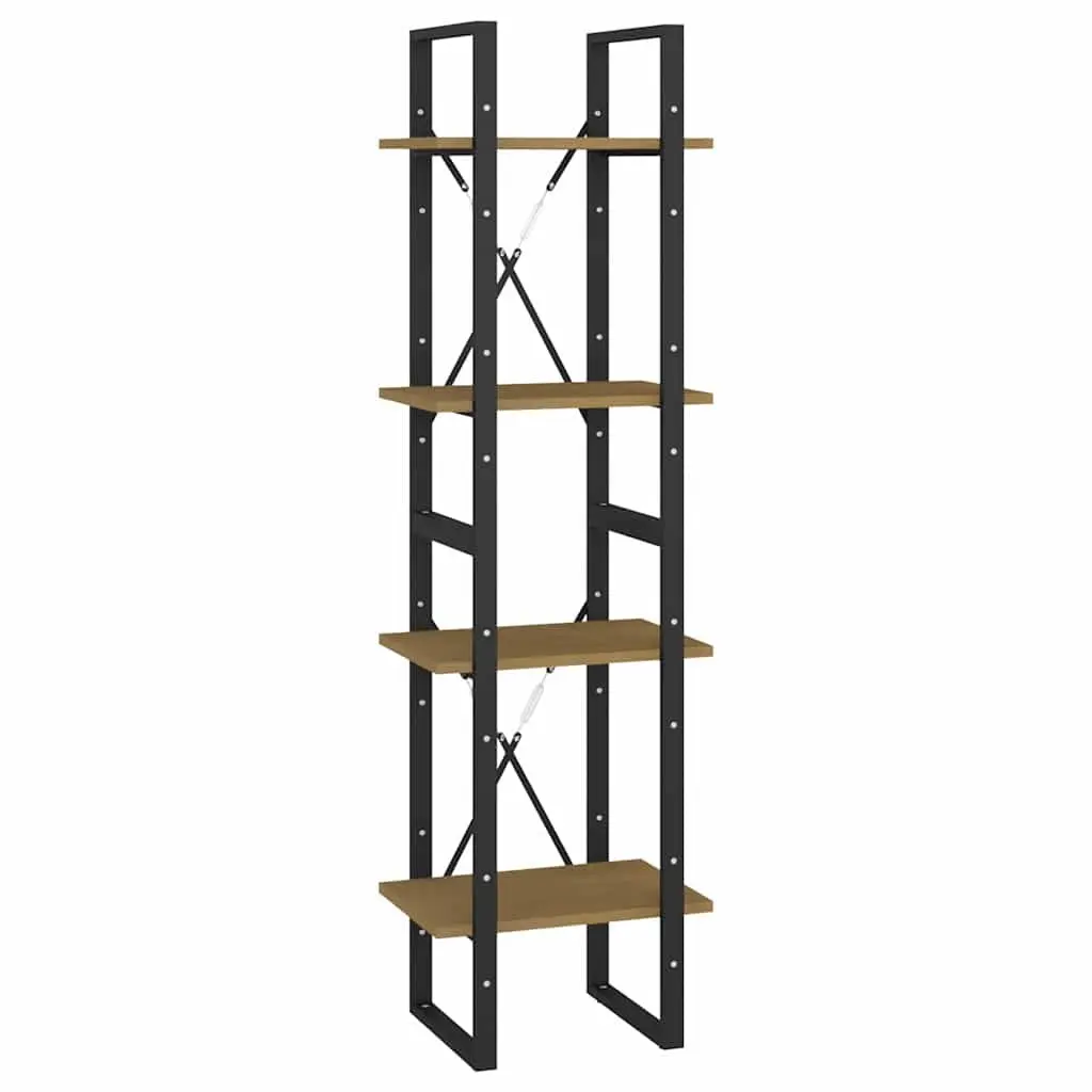 4-Tier Book Cabinet in Brown for Storage