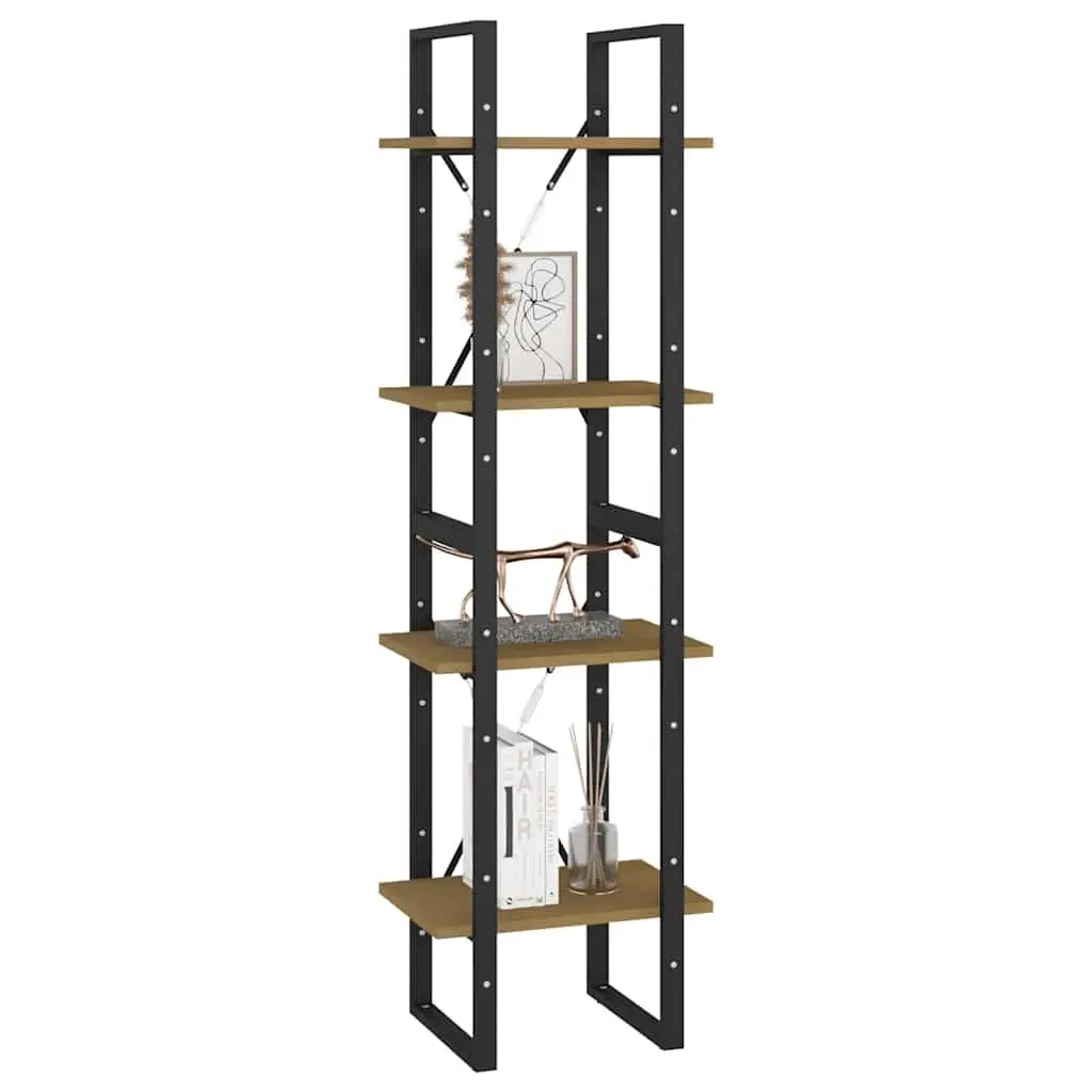 4-Tier Book Cabinet in Brown for Storage
