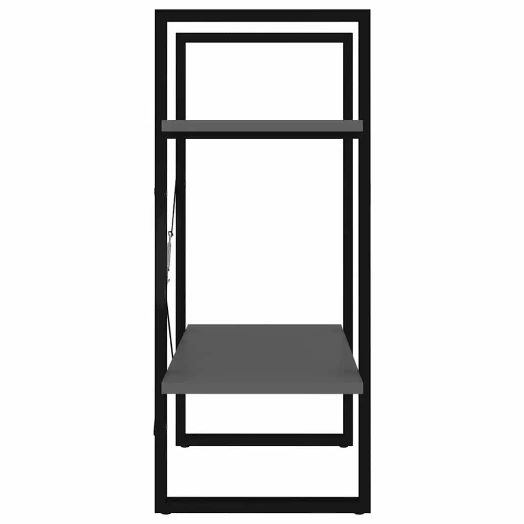 2-Tier Book Cabinet Bookshelf Storage Shelving Unit Grey 60x30x70 cm Standing