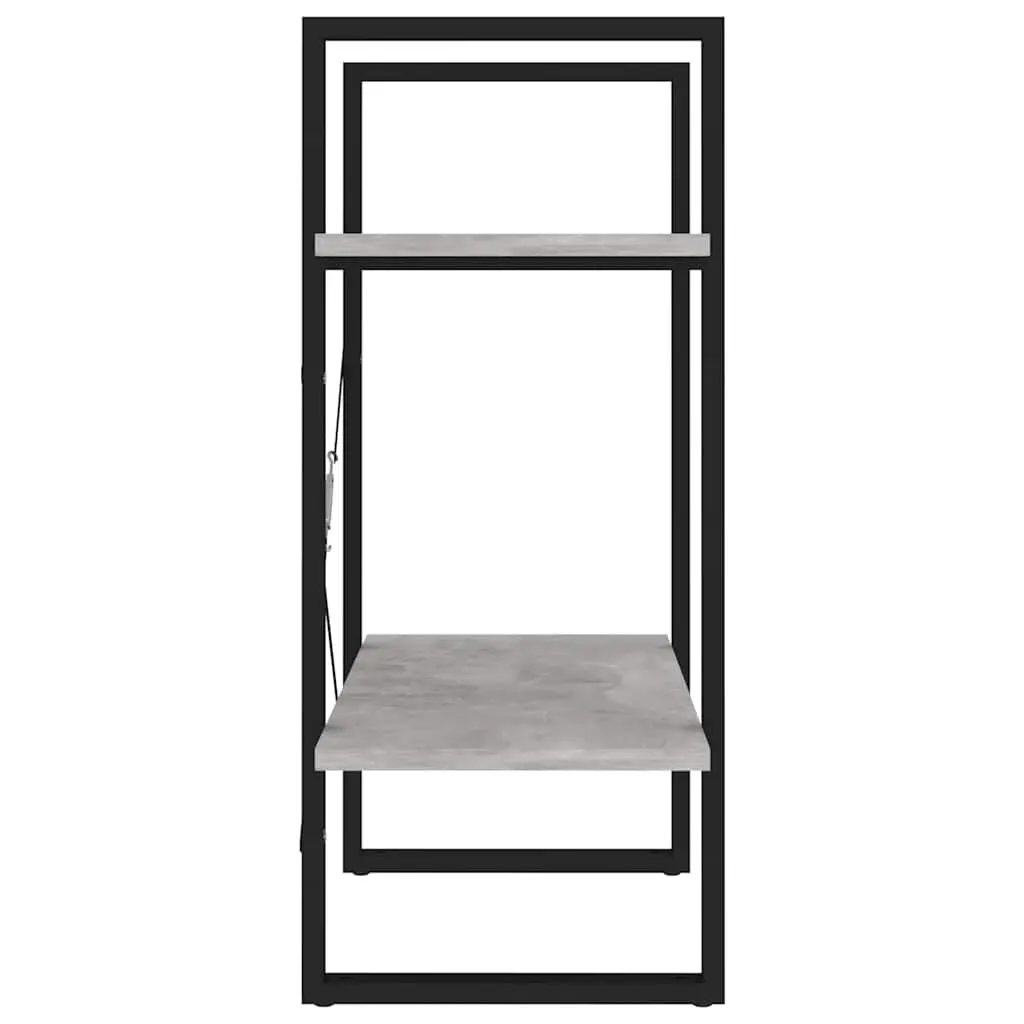 Book Cabinet Engineered Wood 60 cm Grey 2-Tier Shelving Unit Storage Display Shelf