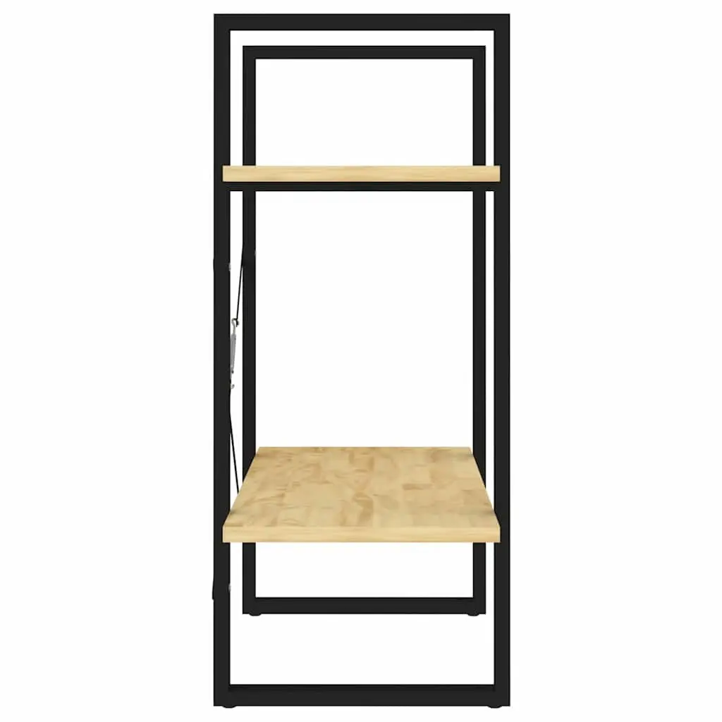 2-Tier Brown Book Cabinet in Solid Pine Wood