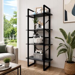 Premium 4-Tier Grey Book Cabinet for Stylish Storage
