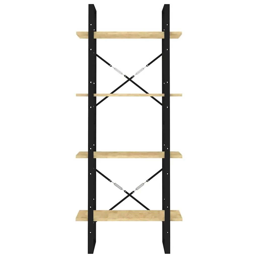 4-Tier Solid Pine Wood Book Cabinet for Ample Storage