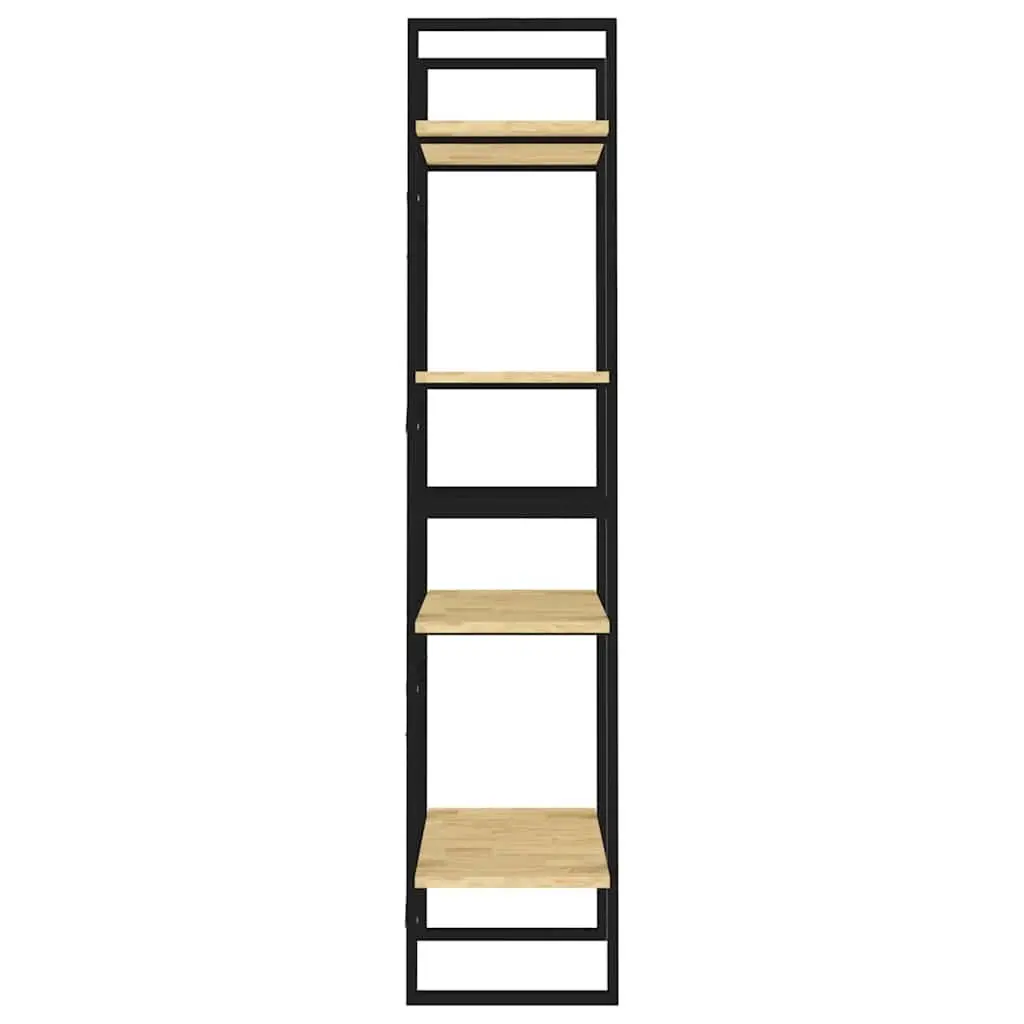 4-Tier Solid Pine Wood Book Cabinet for Ample Storage