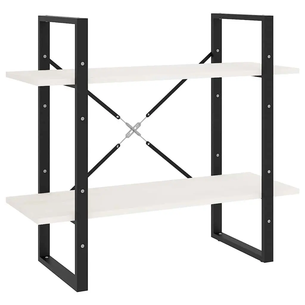 2-Tier Book Cabinet in White for Display