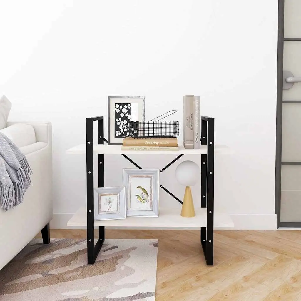 2-Tier Book Cabinet in White for Display