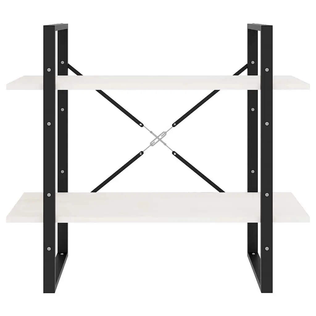2-Tier Book Cabinet in White for Display