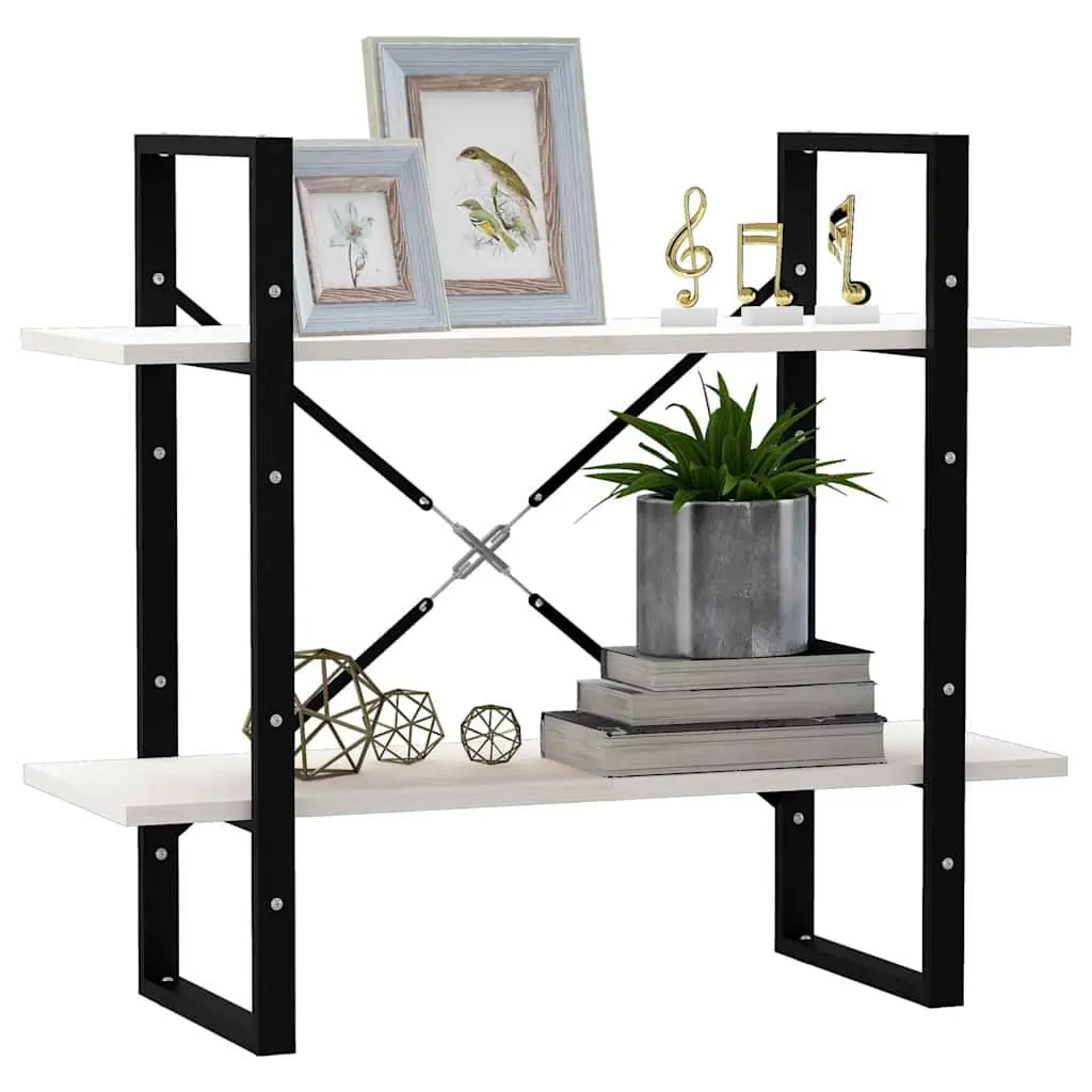 2-Tier Book Cabinet in White for Display