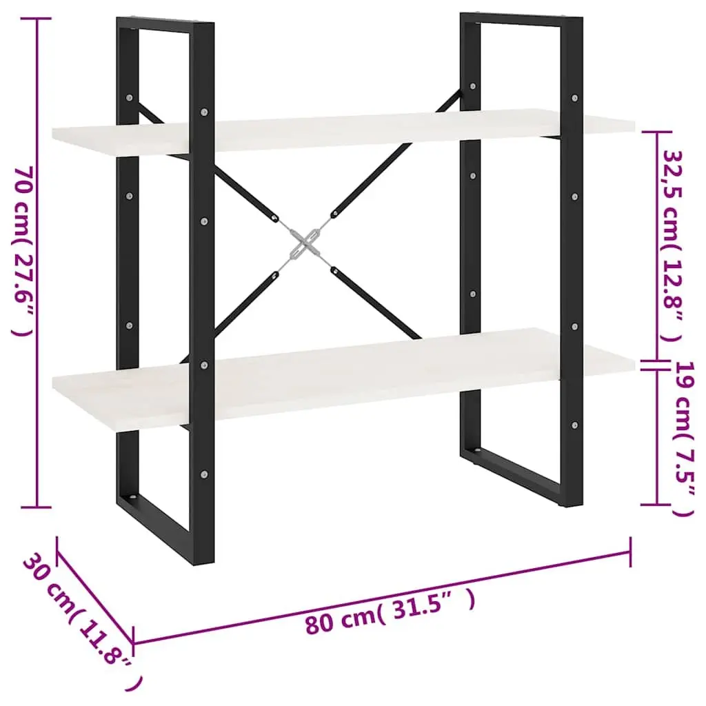 2-Tier Book Cabinet in White for Display