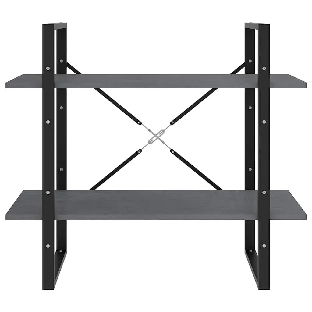 2-Tier Book Cabinet in Grey for Storage