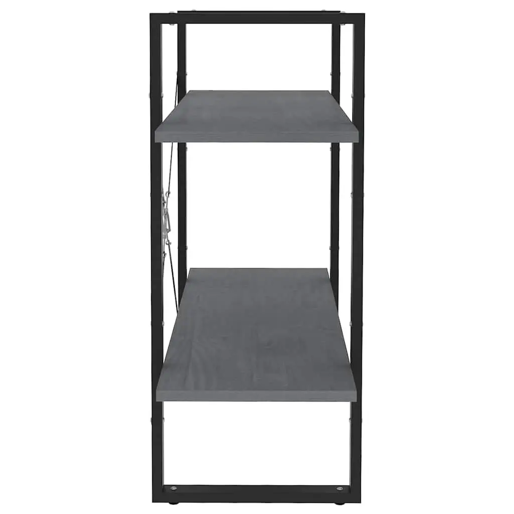2-Tier Book Cabinet in Grey for Storage