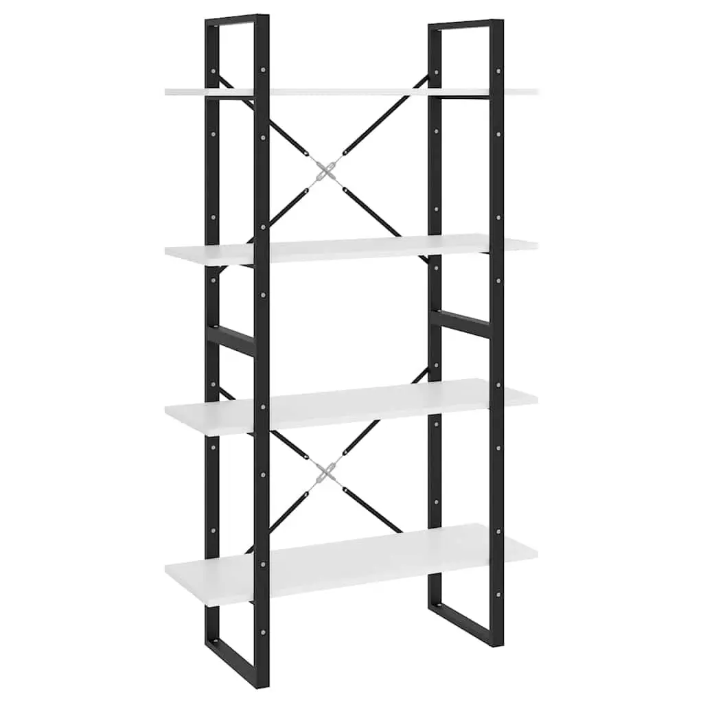 4-Tier Engineered Wood Book Cabinet 80x30x140cm White