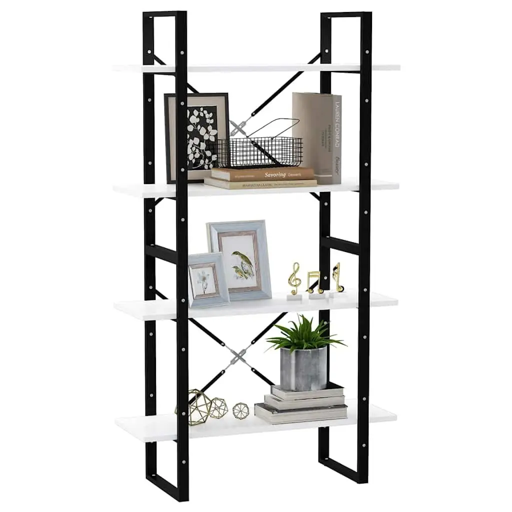 4-Tier Engineered Wood Book Cabinet 80x30x140cm White
