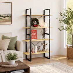 Pine Wood 4-Tier Book Cabinet 80x30x140 cm Storage Unit