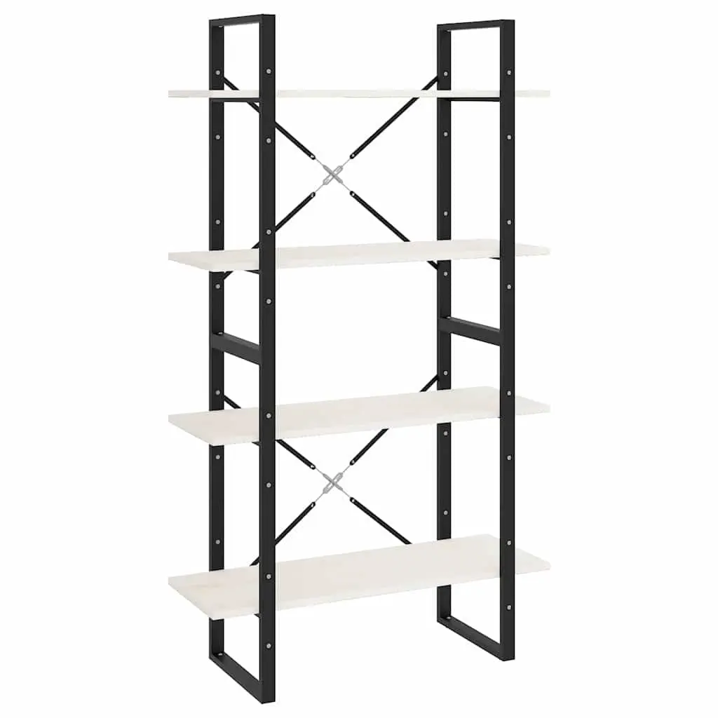 4-Tier White Pine Wood Book Cabinet