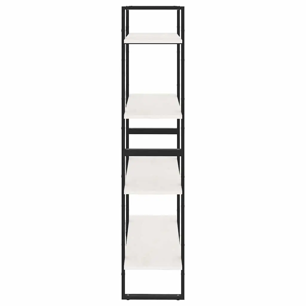 4-Tier White Pine Wood Book Cabinet