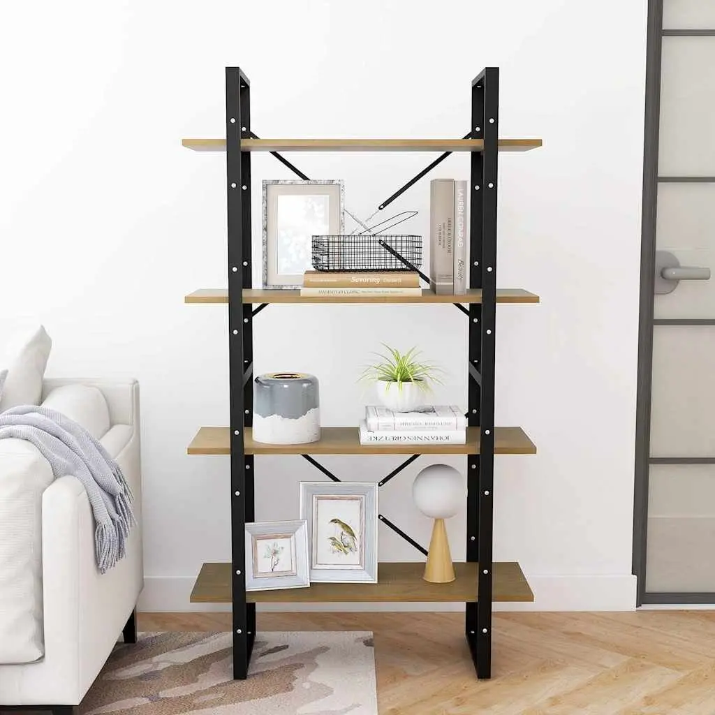 4-Tier Book Cabinet 80x30x140cm Solid Pine Wood Bookshelf Storage Display Stand