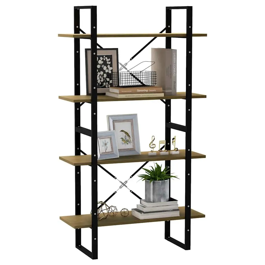 4-Tier Book Cabinet 80x30x140cm Solid Pine Wood Bookshelf Storage Display Stand