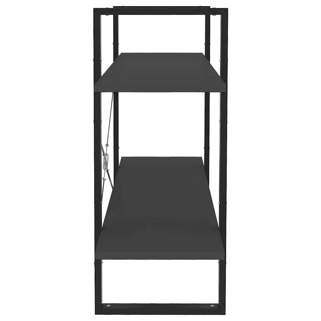 2-Tier Book Cabinet Engineered Wood 100 x 30 x 70 cm Grey Standing Shelf Storage Bookcase Organiser Display Unit