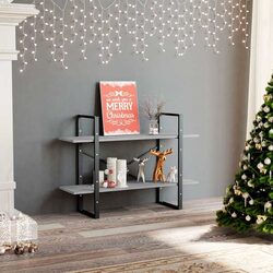 Grey 2-Tier Book Cabinet with Durable Build 100x30x70 cm