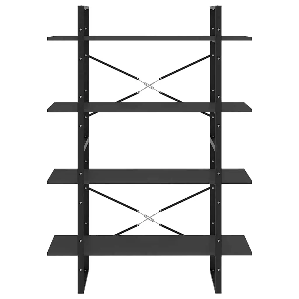 4-Tier Bookshelf Engineered Wood 100W x 30D x 140H cm Grey