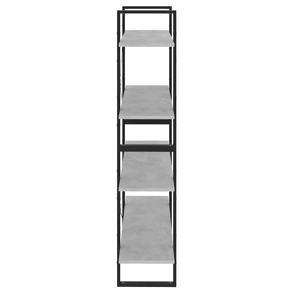 4-Tier Book Cabinet Engineered Wood 100 x 30 x 140 cm Concrete Grey