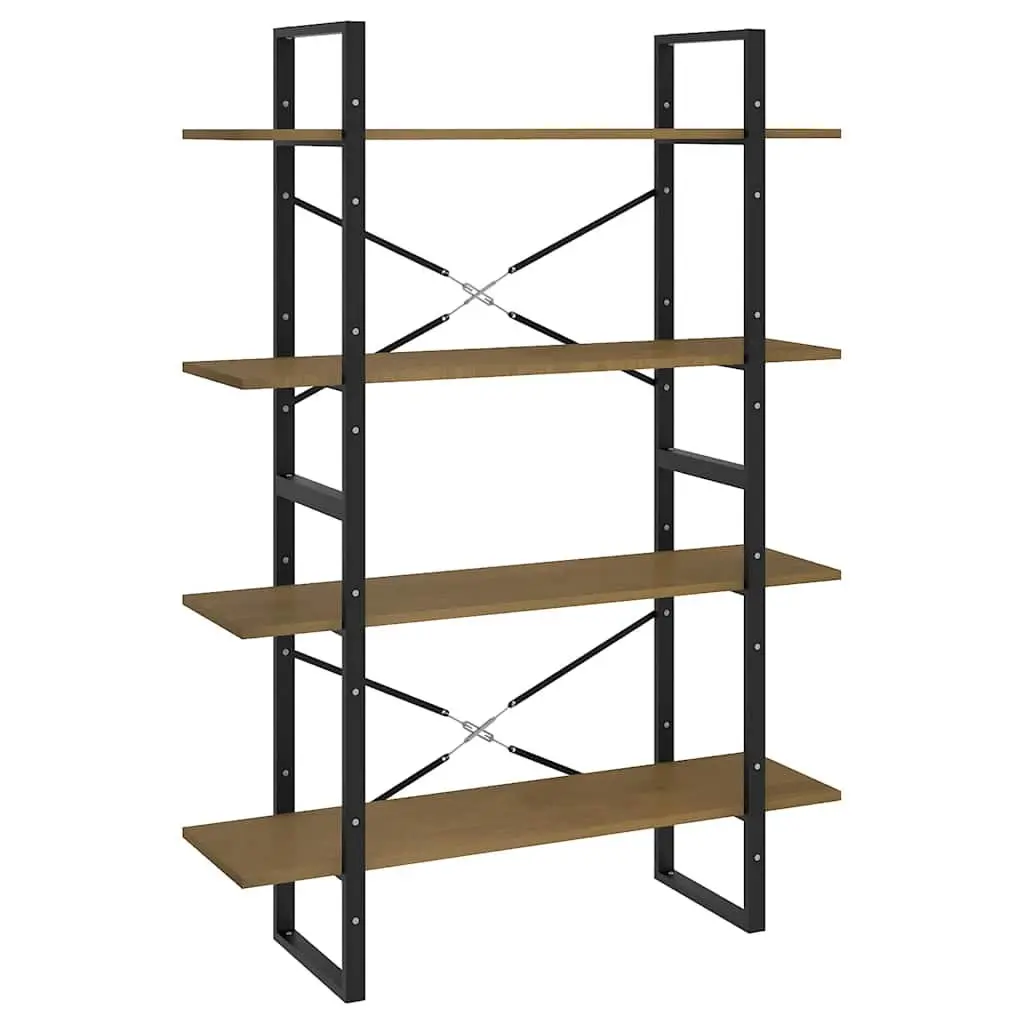 Solid Pine Wood 4-Tier Bookshelf with Ample Storage