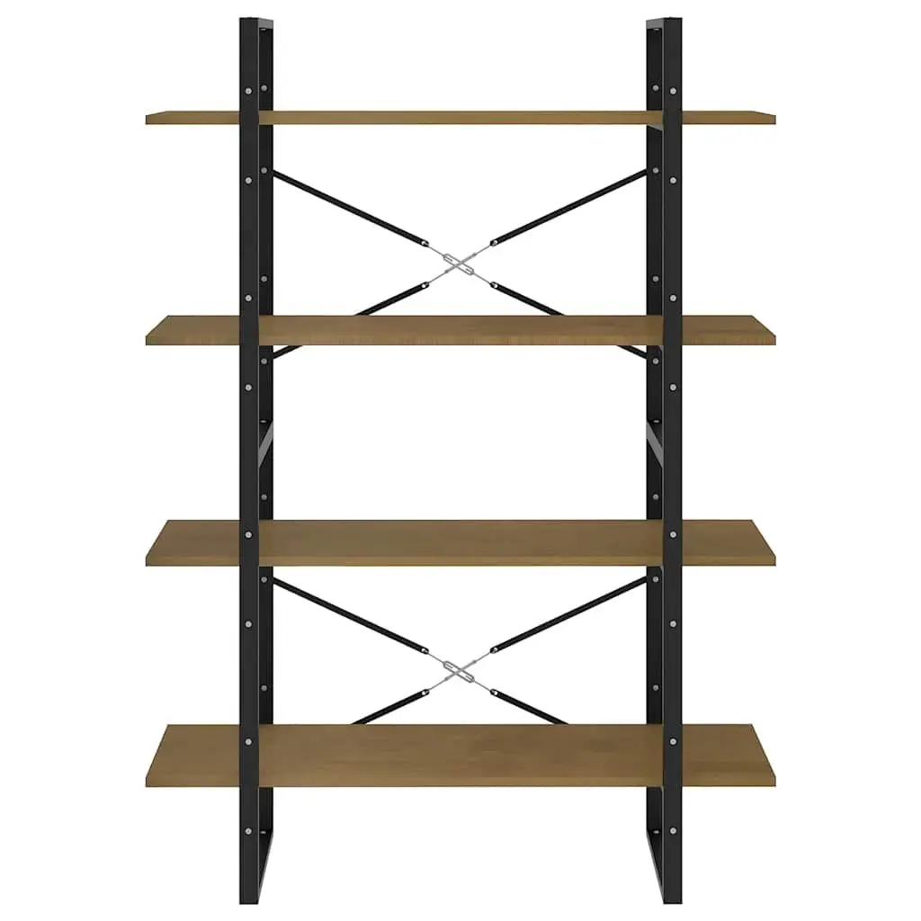 Solid Pine Wood 4-Tier Bookshelf with Ample Storage