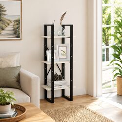 Sturdy 3-Tier White Wooden Book Cabinet with Ample Storage
