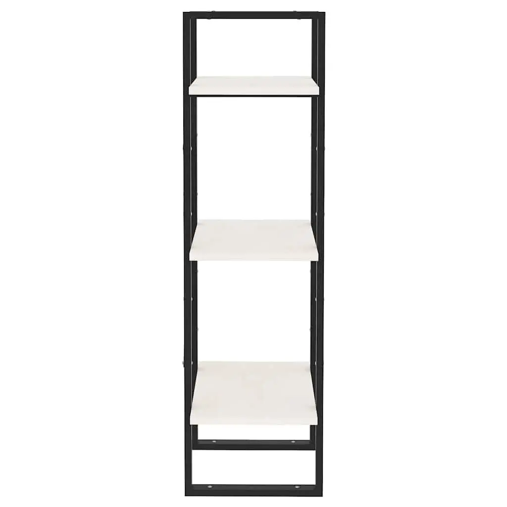 3-Tier White Wooden Book Cabinet with Ample Storage