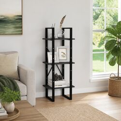 Grey Wooden 3-Tier Book Cabinet with Solid Build