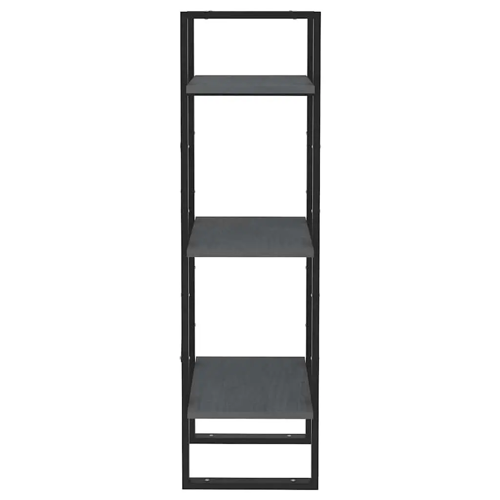 Grey Wooden 3-Tier Book Cabinet with Solid Build