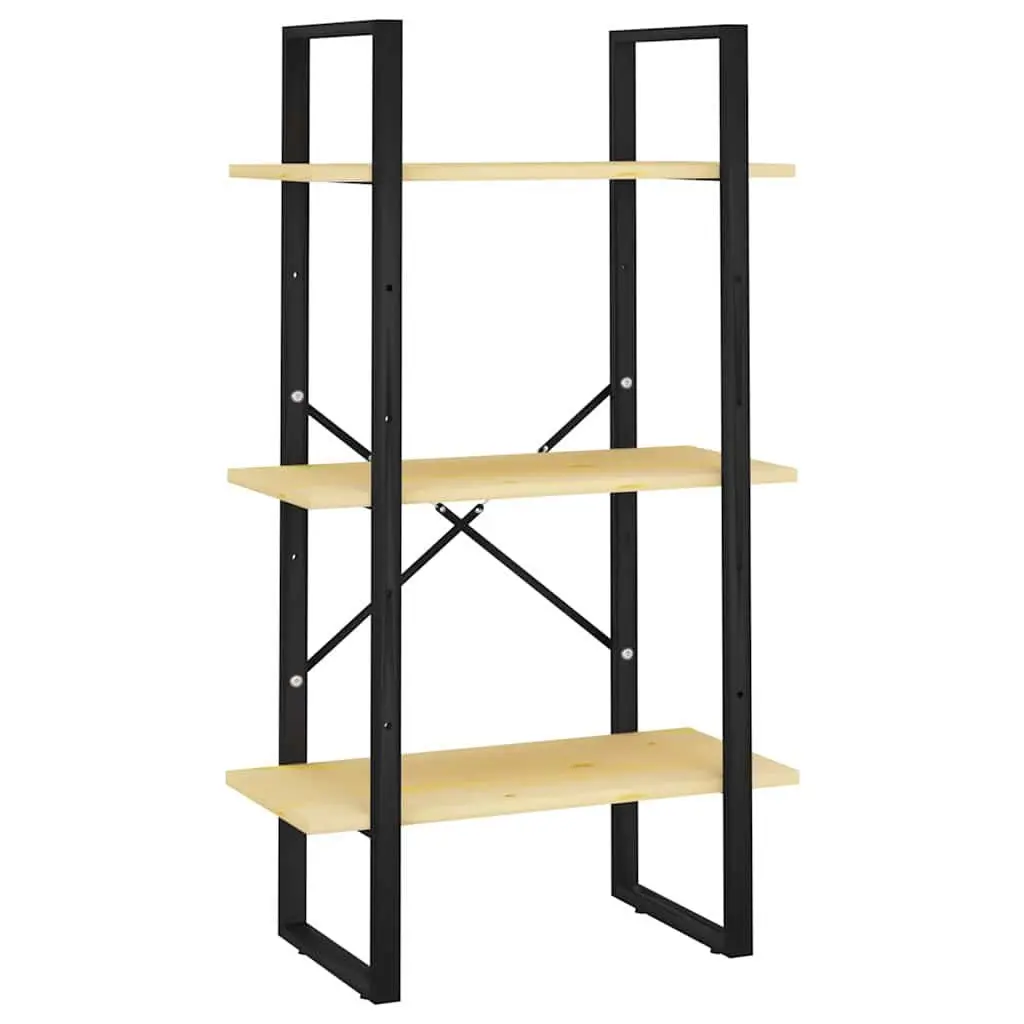 Solid Pine Wood Storage Shelf 60x30x105 cm Brown Bookcase Standing Display Rack