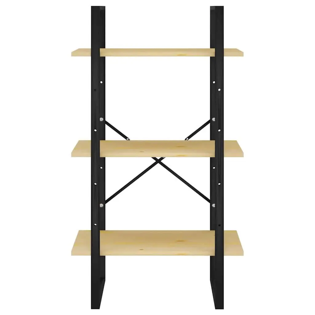 Solid Pine Wood Storage Shelf 60x30x105 cm Brown Bookcase Standing Display Rack