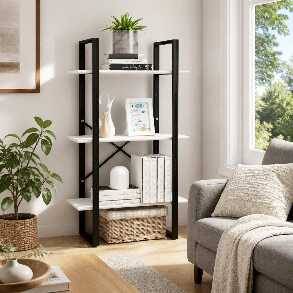 Solid Pine Wood Bookcase for Display and Storage