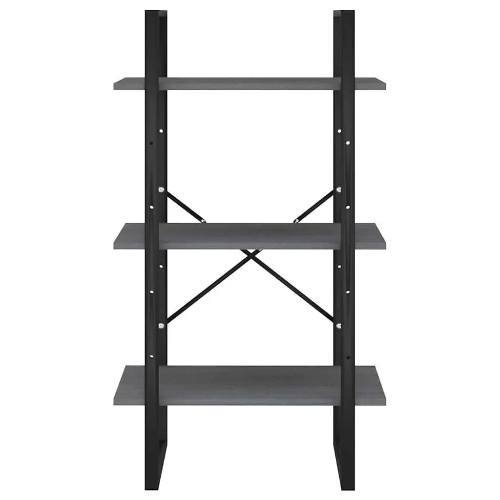 Storage Shelf Solid Pine Wood Grey 60x30x105 cm Bookcase Standing Display Rack
