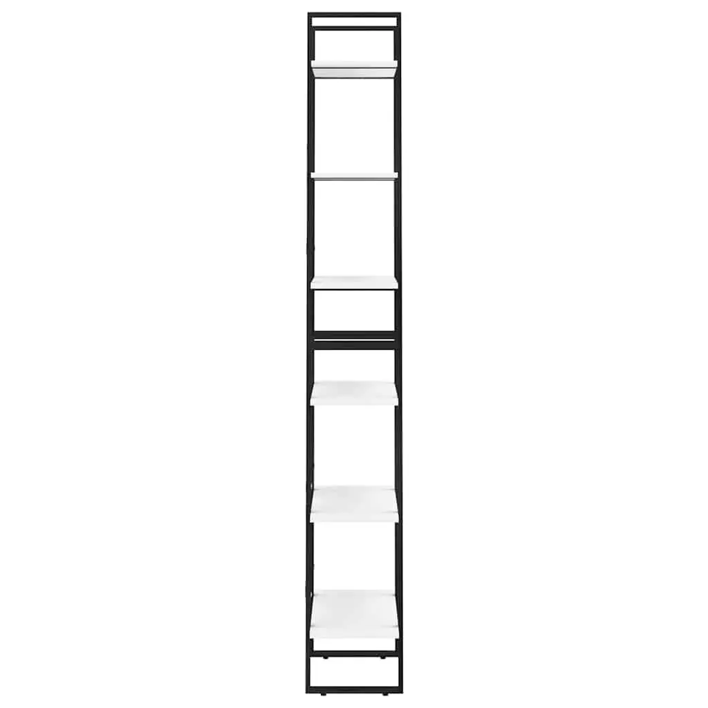 White Engineered Wood Storage Shelf Bookcase 60x30x210 cm
