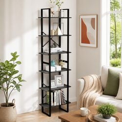 Grey Storage Shelf - Durable Standing Bookcase