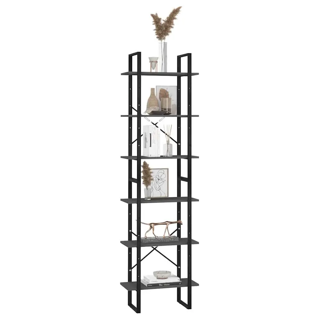 Storage Shelf Grey Standing Bookcase Shelving Unit for Home Kitchen Living Room
