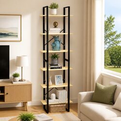 Wooden Bookcase Display Stand 60x30x210 cm Storage Shelf