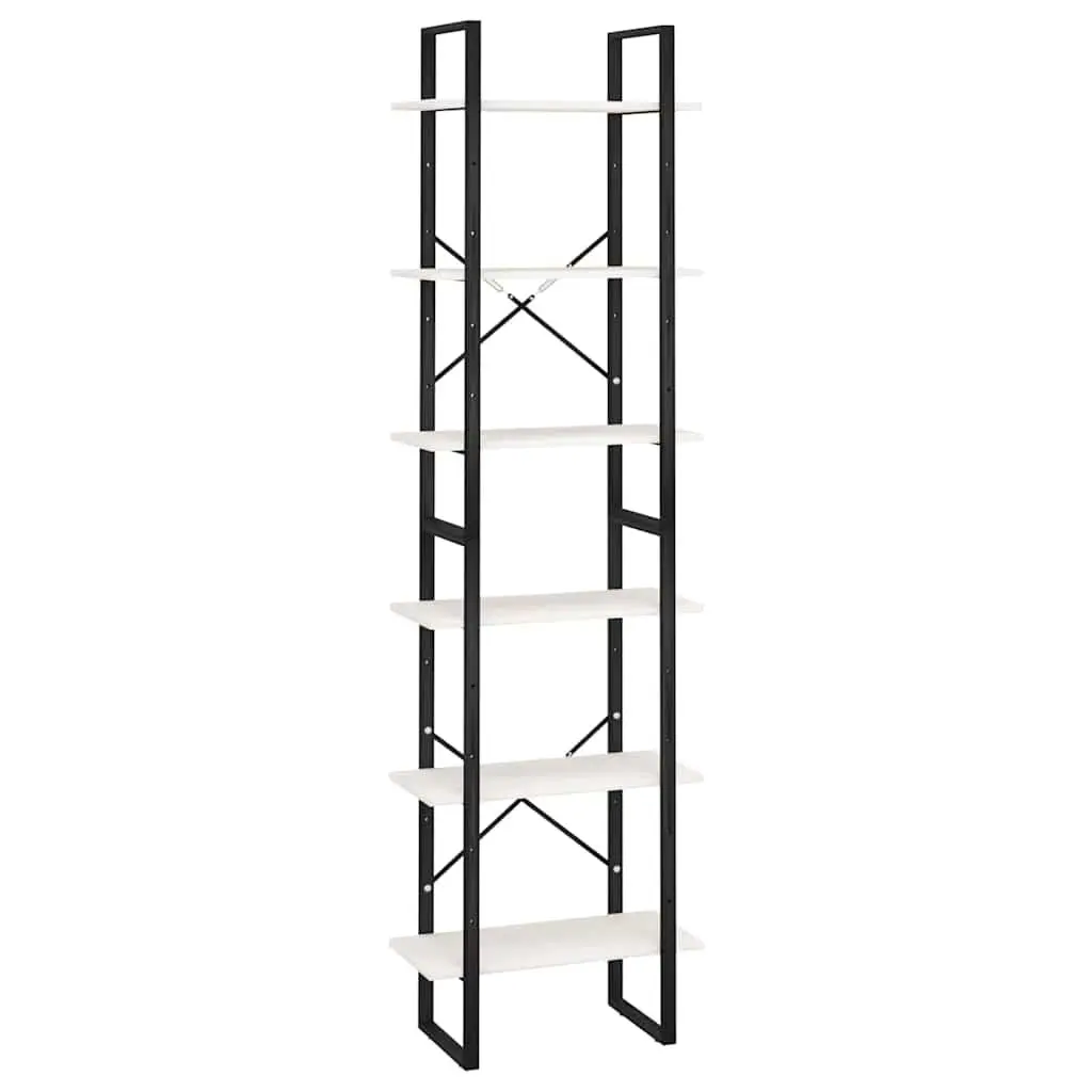 White Standing Storage Shelf 60x30x210 cm Bookcase