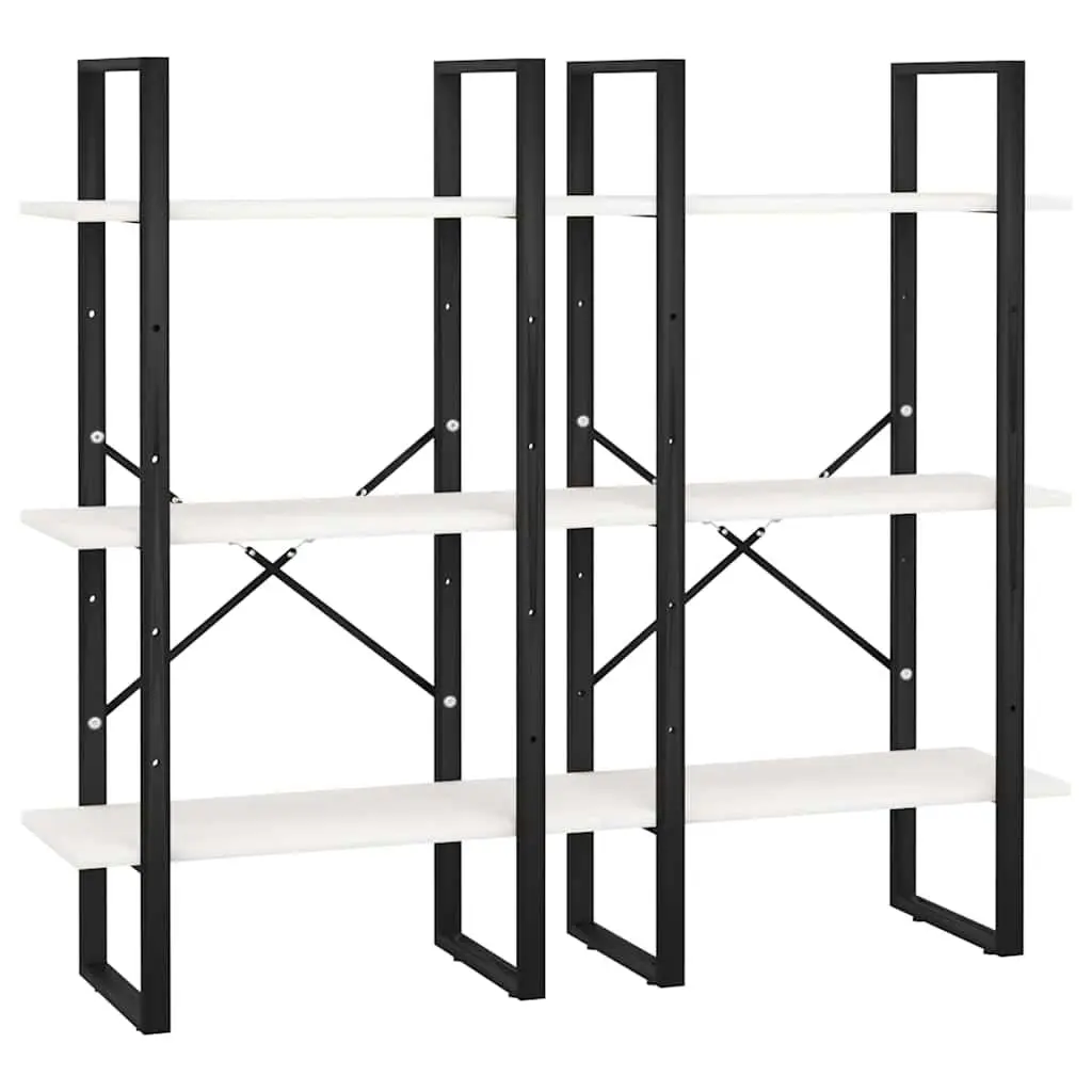 White Standing Storage Shelf 60x30x210 cm Bookcase