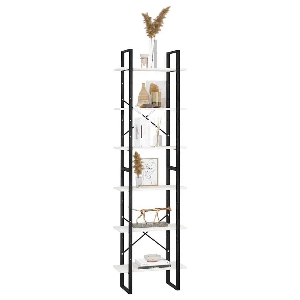 White Standing Storage Shelf 60x30x210 cm Bookcase