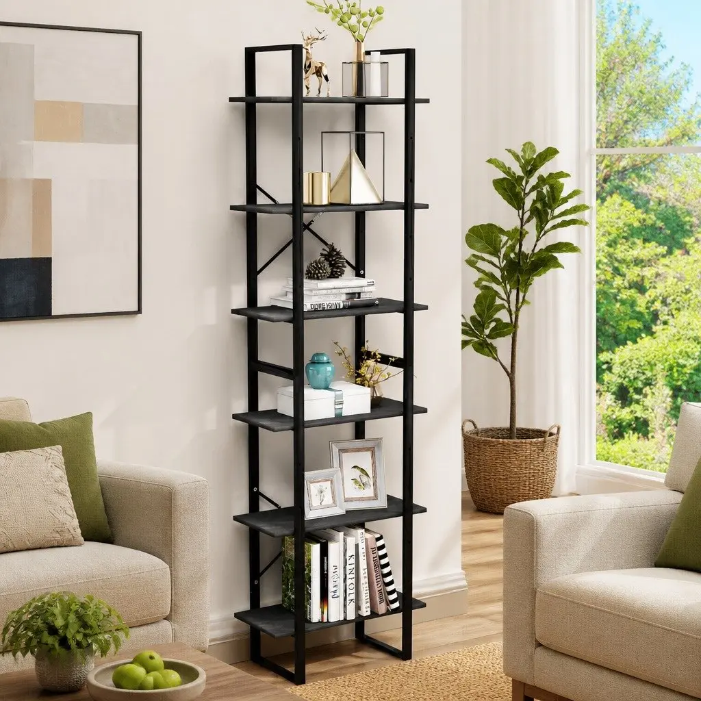 Grey Storage Shelf 60x30x210cm Solid Pine