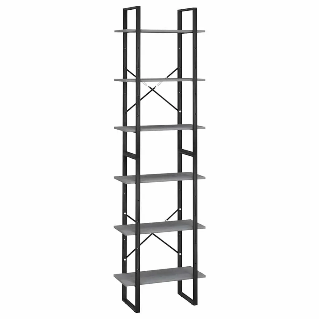 Grey Storage Shelf 60x30x210cm Solid Pine