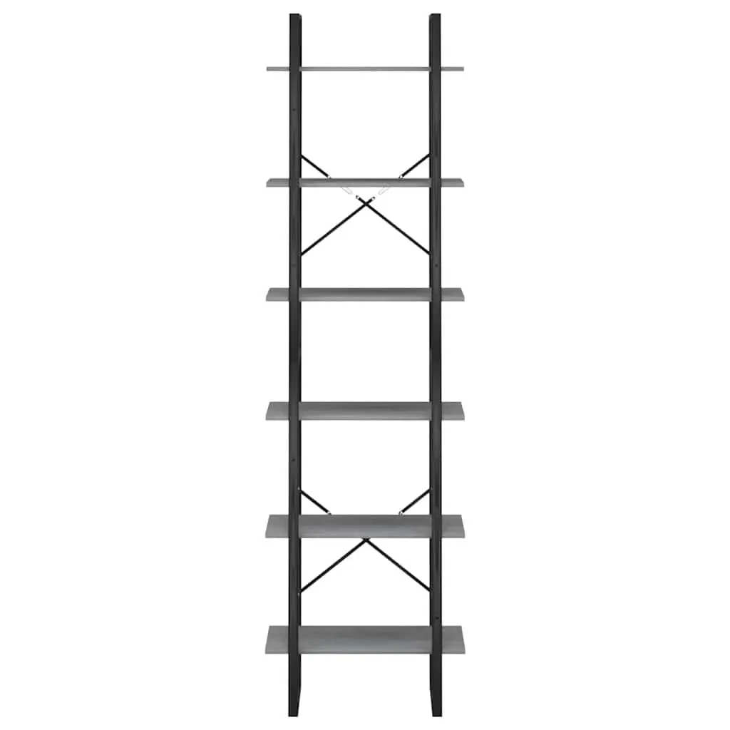 Grey Storage Shelf 60x30x210cm Solid Pine