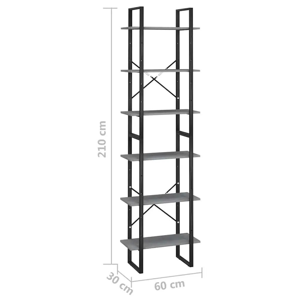 Grey Storage Shelf 60x30x210cm Solid Pine