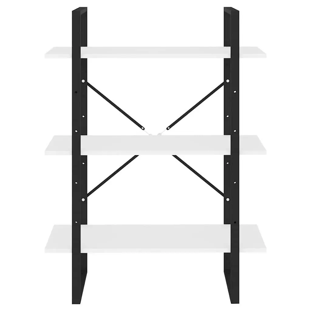 White Book Cabinet Shelving Unit Storage with 3 Shelves for Home Office Living